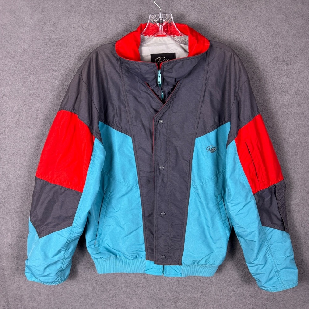 Roffe Polaris‎ Mens Ski Jacket Shell Medium Color Block USA Made 80'S Vintage